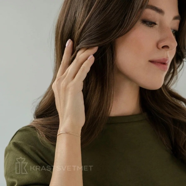 Браслет из красного золота, плетение «Love»